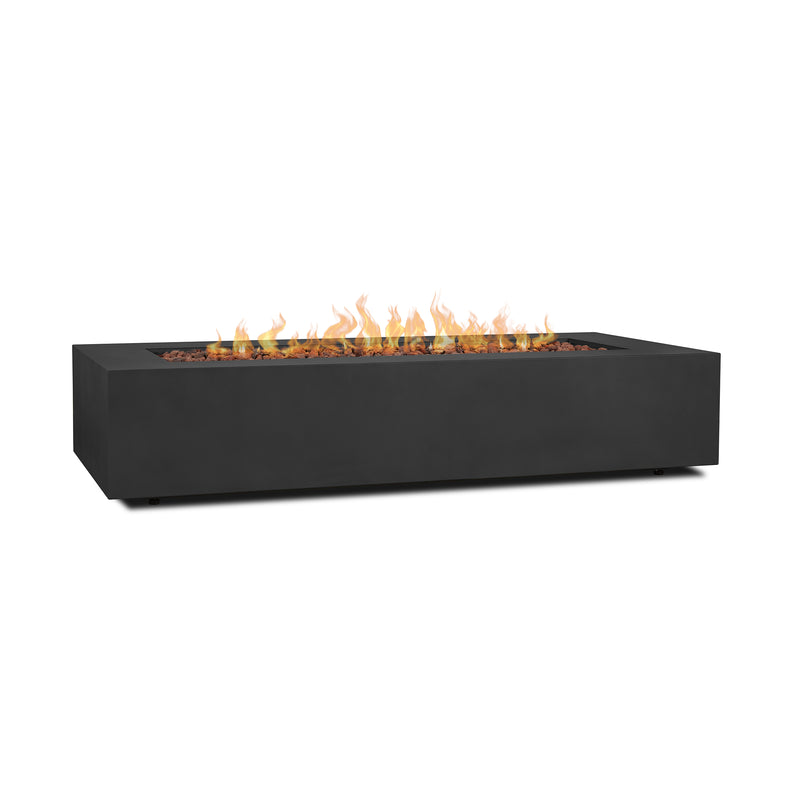 Aegean 70" Rectangle Propane Fire Table in Black with Natural Gas Conversion Kit by Real Flame