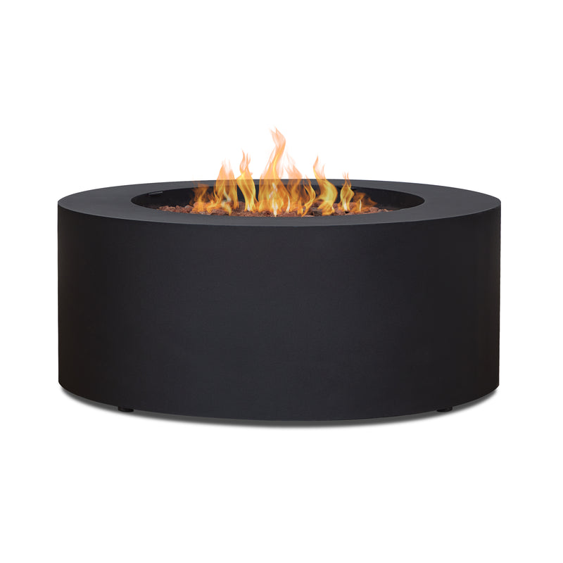 Aegean 36" Round Propane Fire Table in Black with Natural Gas Conversion Kit by Real Flame