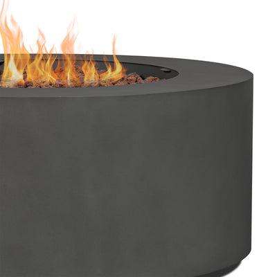 Aegean 36" Round Propane Fire Table in Weathered Slate with Natural Gas Conversion Kit by Real Flame