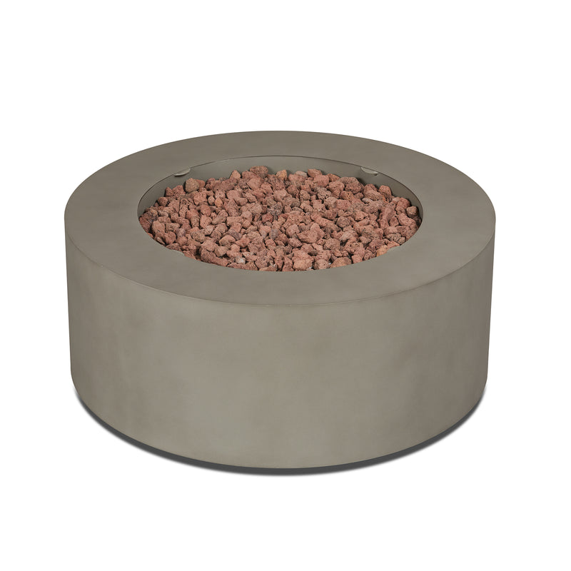 Aegean 36" Round Propane Fire Table in Mist Gray with Natural Gas Conversion Kit by Real Flame