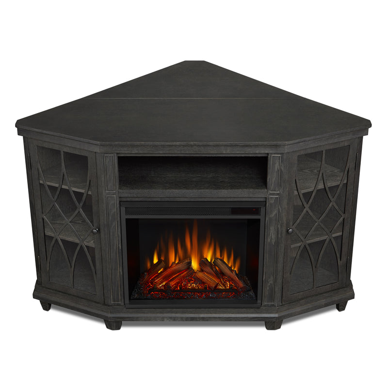 Lynette Corner Media Electric Fireplace in Gray by Real Flame