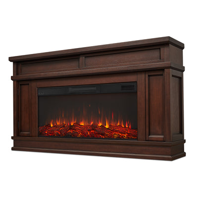 Torrey Landscape Electric Fireplace in Dark Walnut by Real Flame