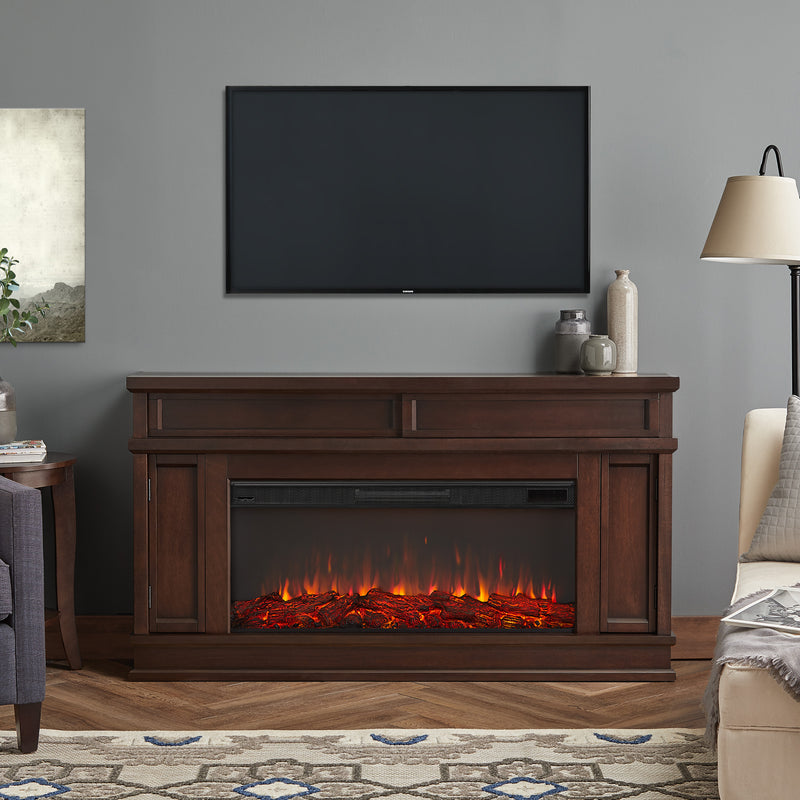 Torrey Landscape Electric Fireplace in Dark Walnut by Real Flame