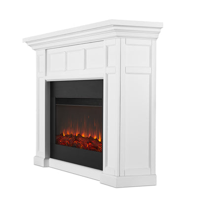 Alcott Landscape Electric Fireplace in White by Real Flame
