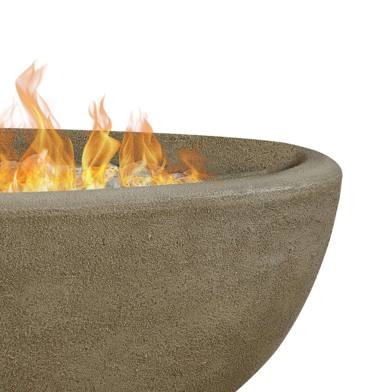 Riverside Oval Propane Fire Bowl in Glacier Gray by Real Flame