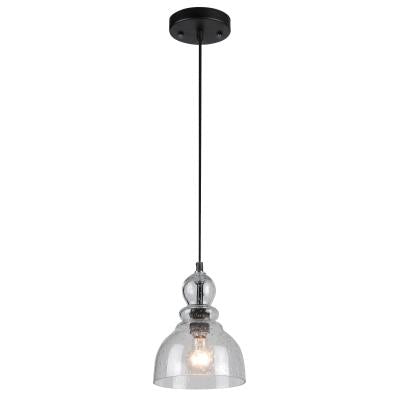 Westinghouse Lighting Fiona One-Light Indoor Mini Pendant, Oil Rubbed Bronze Finish with Clear Seeded Glass