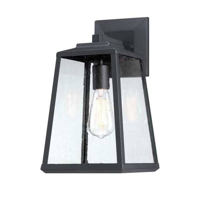 Westinghouse Lighting Ashdale One-Light Outdoor Wall Fixture, Textured Black Finish with Clear Seeded Glass