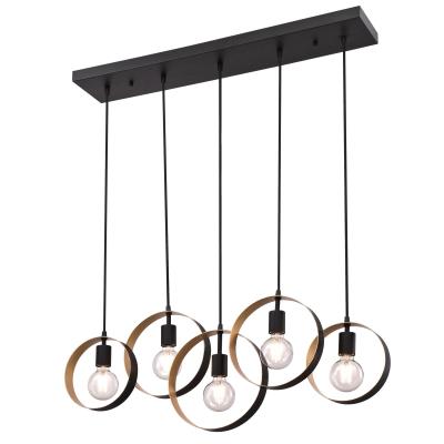 Westinghouse Lighting Olympus Five-Light Indoor Chandelier, Matte Black Finish with Textured Gold Accents