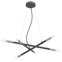 Westinghouse Lighting Felix Six-Light LED Indoor Chandelier, Distressed Aluminum Finish with Brushed Nickel Accents