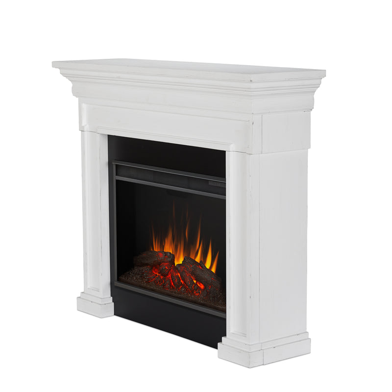 Emerson Grand Electric Fireplace in Rustic White by Real Flame