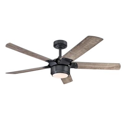 Westinghouse Lighting Morris 52-Inch 5-Blade Iron Indoor Ceiling Fan with Dimmable LED Light Fixture and Opal Frosted Glass, Remote Control Included