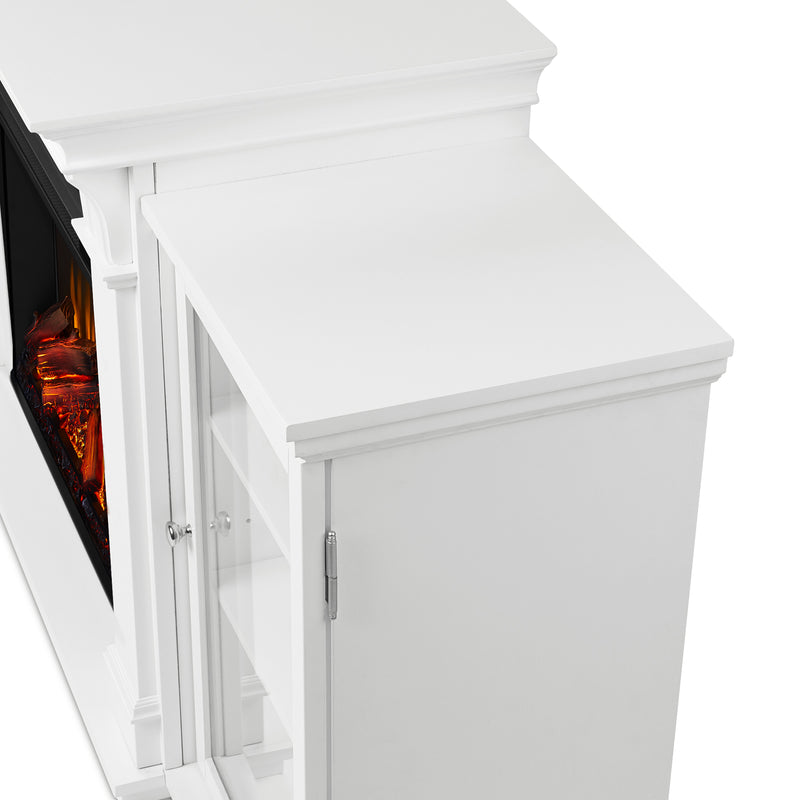 Calie Media Electric Fireplace in White by Real Flame