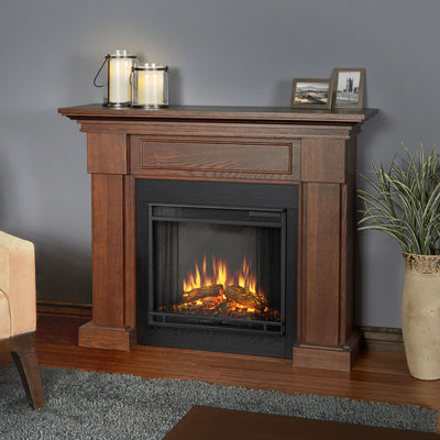 7910E-CO Hillcrest Fireplace Oak Real Flame