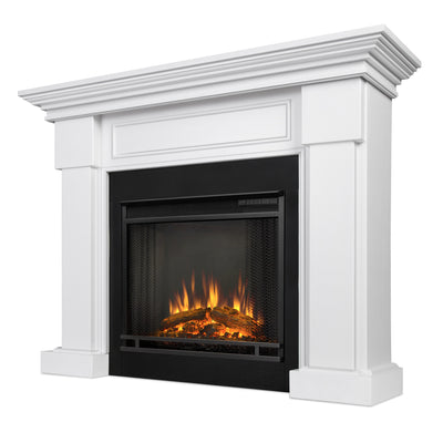 7910E-W Hillcrest Fireplace White Real Flame