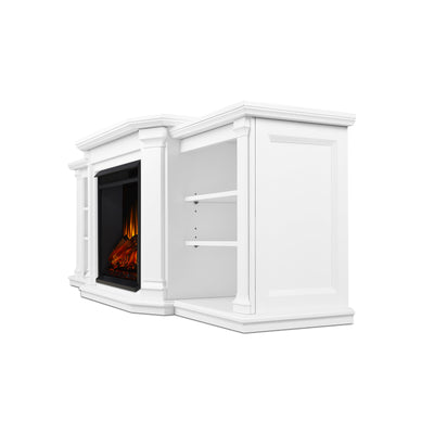 Valmont Media Electric Fireplace in White by Real Flame