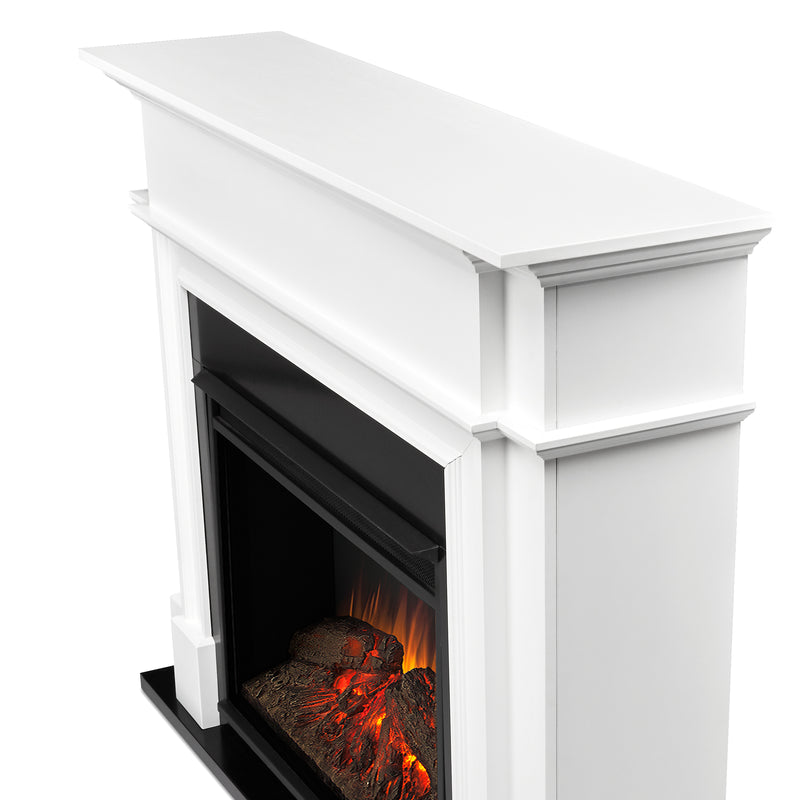 Harlan Grand Electric Fireplace in White by Real Flame