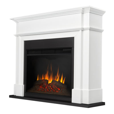 Harlan Grand Electric Fireplace in White by Real Flame