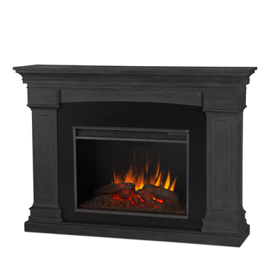 Deland Grand Electric Fireplace in Gray by Real Flame