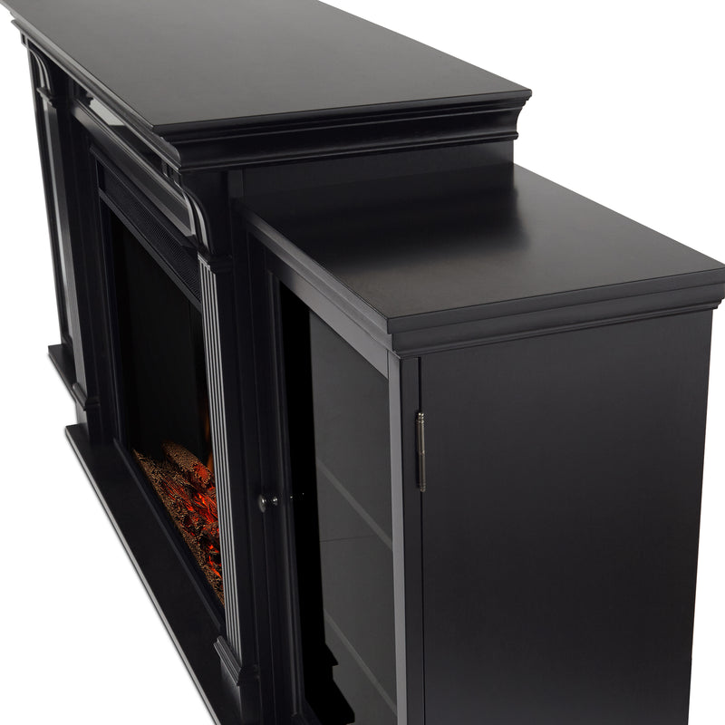 Tracey Grand Media Electric Fireplace in Black by Real Flame
