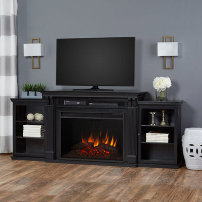 Tracey Grand Media Electric Fireplace in Black by Real Flame