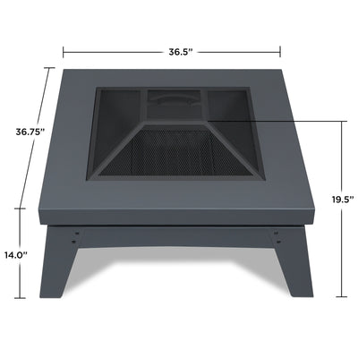 Breton Wood Burning Fire Pit in Gray by Real Flame