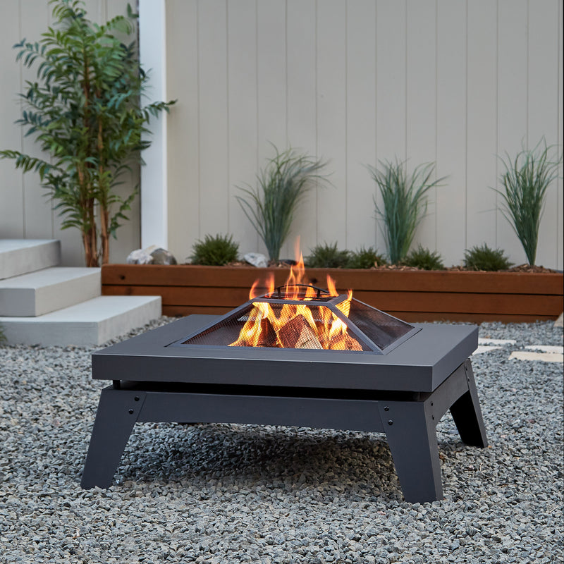 Breton Wood Burning Fire Pit in Gray by Real Flame