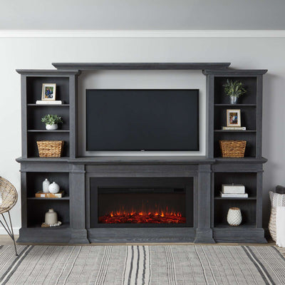 Monte Vista Electric Media Fireplace in Antique Gray by Real Flame