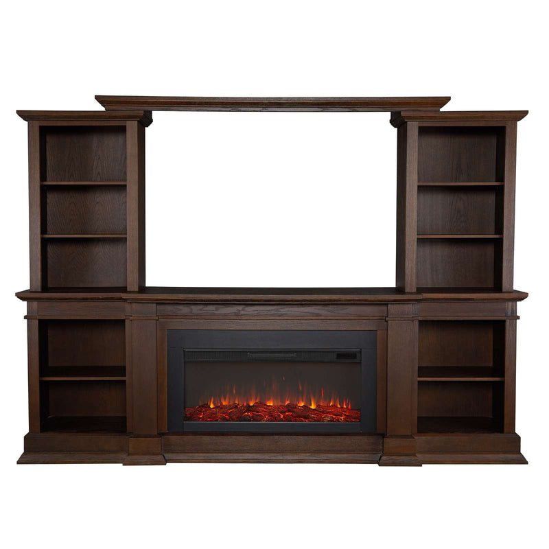 Monte Vista Electric Media Fireplace in Chestnut Oak by Real Flame