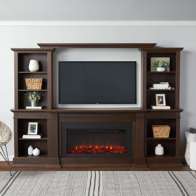 Monte Vista Electric Media Fireplace in Chestnut Oak by Real Flame