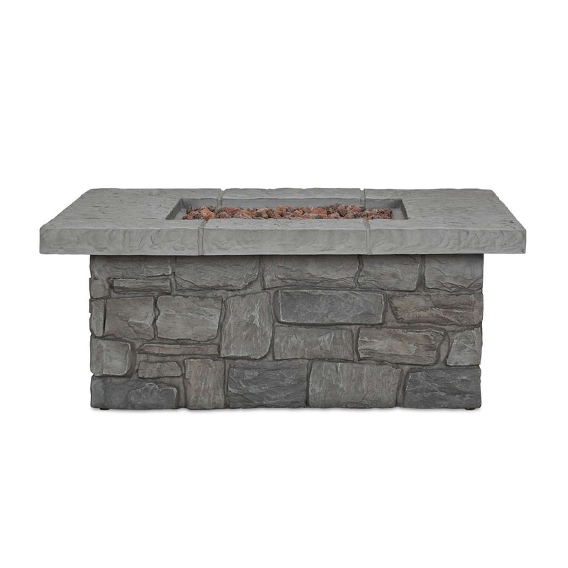 Sedona Square Propane Fire Table in Gray with Natural Gas Conversion Kit by Real Flame