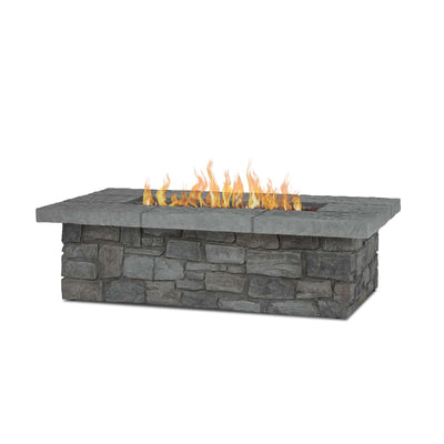 Sedona 52" Rectangle Propane Fire Table in Gray with Natural Gas Conversion Kit by Real Flame