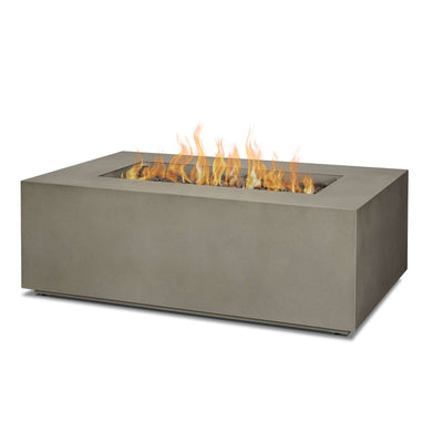 Aegean 42" Rectangle Propane Gas Fire Table in Mist Gray with Natural Gas Conversion Kit by Real Flame