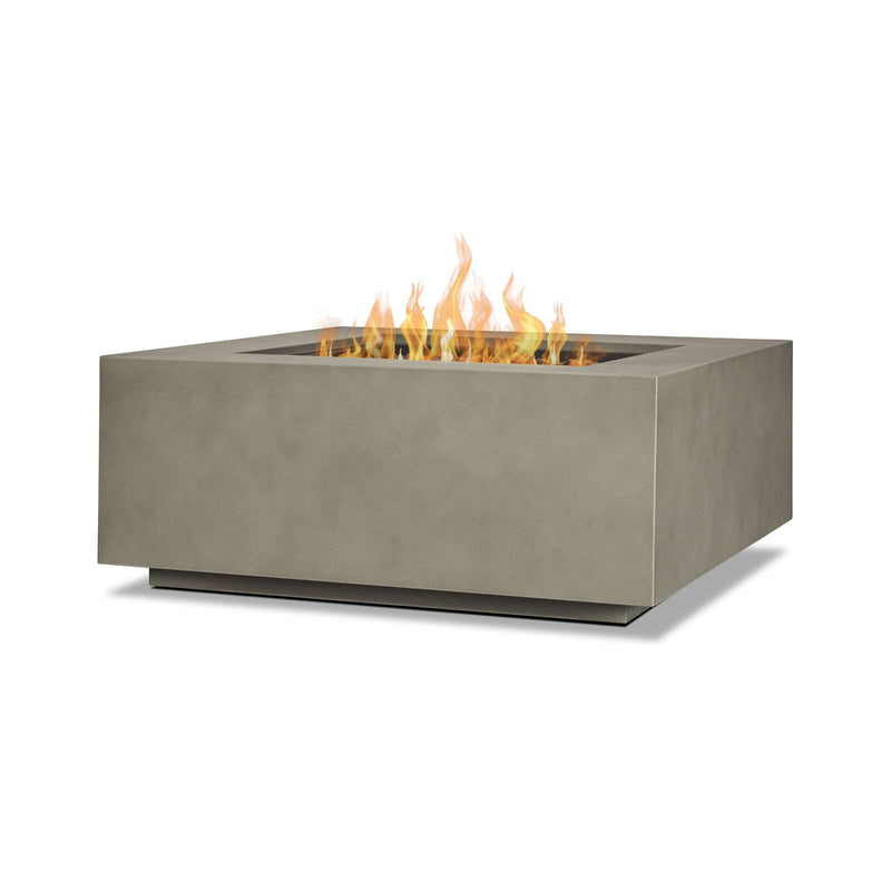 Aegean Square Propane Gas Fire Table in Mist Gray with Natural Gas Conversion Kit by Real Flame