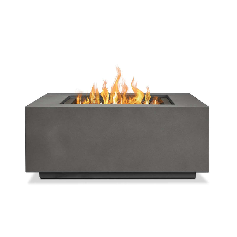 Aegean Square Propane Gas Fire Table in Weathered Slate with Natural Gas Conversion Kit by Real Flame