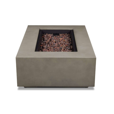 Aegean 50" Rectangle Propane Gas Fire Table in Mist Gray with Natural Gas Conversion Kit by Real Flame