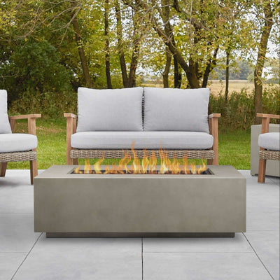 Aegean 50" Rectangle Propane Gas Fire Table in Mist Gray with Natural Gas Conversion Kit by Real Flame