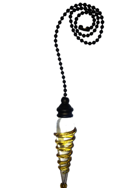 Yellow Spiral - Glass Pull Chain