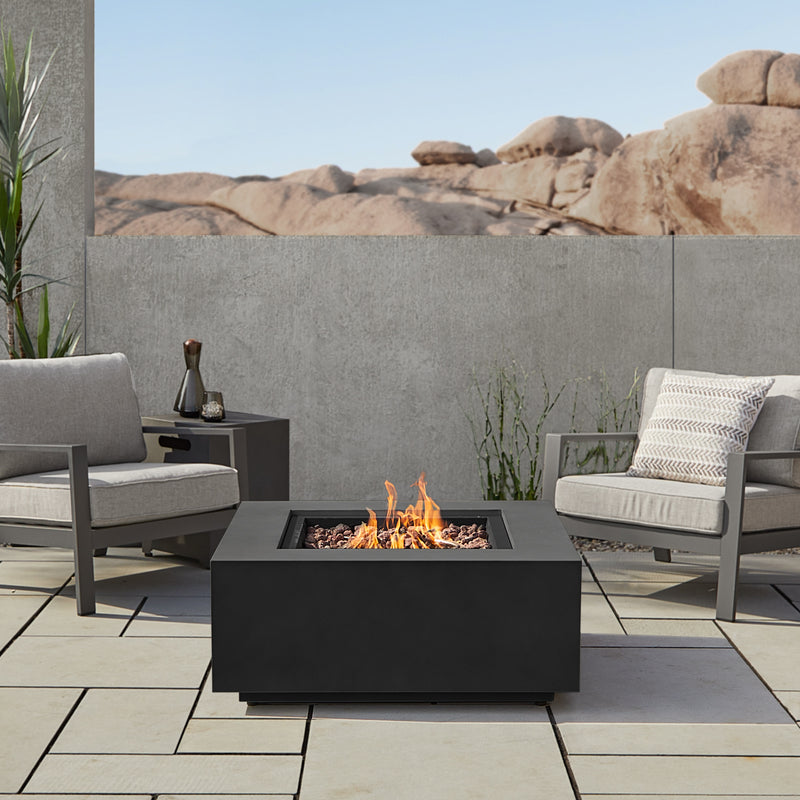 Aegean Square Propane Gas Fire Table with Natural Gas Conversion Kit by Real Flame