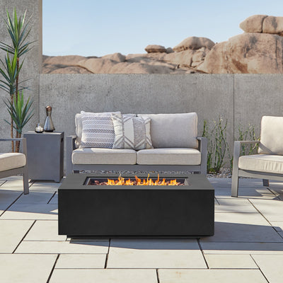 Aegean 50" Rectangle Propane Gas Fire Table with Natural Gas Conversion Kit by Real Flame