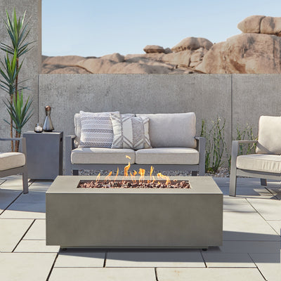 Aegean 50" Rectangle Propane Gas Fire Table with Natural Gas Conversion Kit by Real Flame