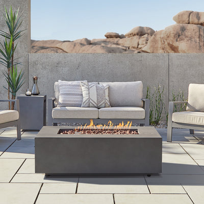 Aegean 50" Rectangle Propane Gas Fire Table with Natural Gas Conversion Kit by Real Flame