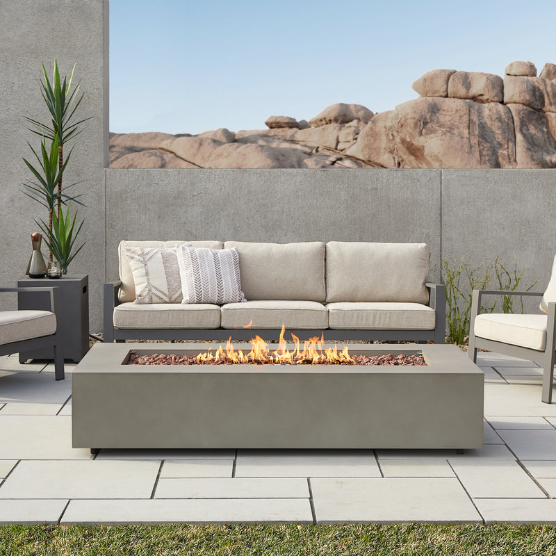 Aegean 70" Rectangle Propane Fire Table with Natural Gas Conversion Kit by Real Flame