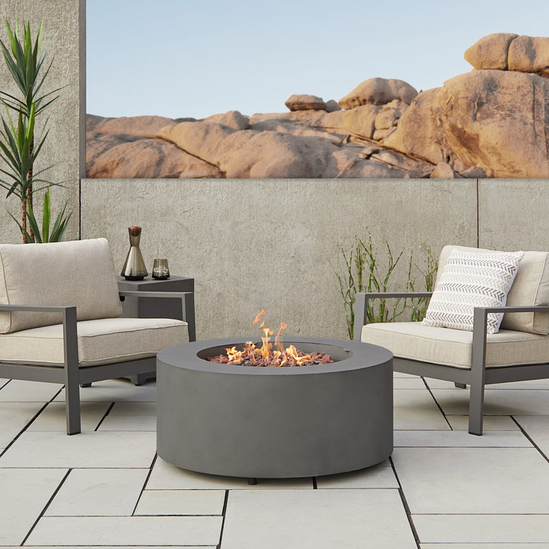 Aegean 36" Round Propane Fire Table with Natural Gas Conversion Kit by Real Flame