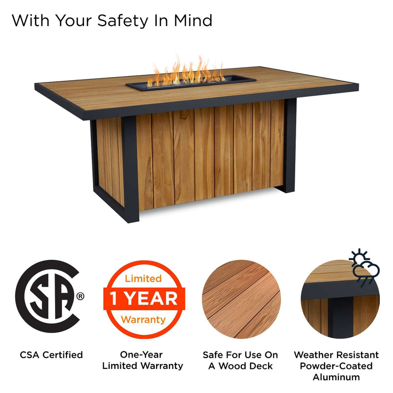 Bodhi Dining Fire Table with Hidden Propane Tank