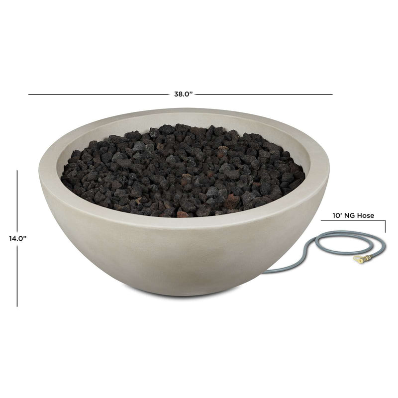 38" GFRC Fire Bowl Liquid Propane by Real Flame