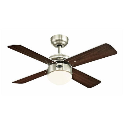 Colosseum 36-in Brown/Brushed Nickel 4-Blade 4-Speed Downrod Mount Indoor Ceiling Fan with LED