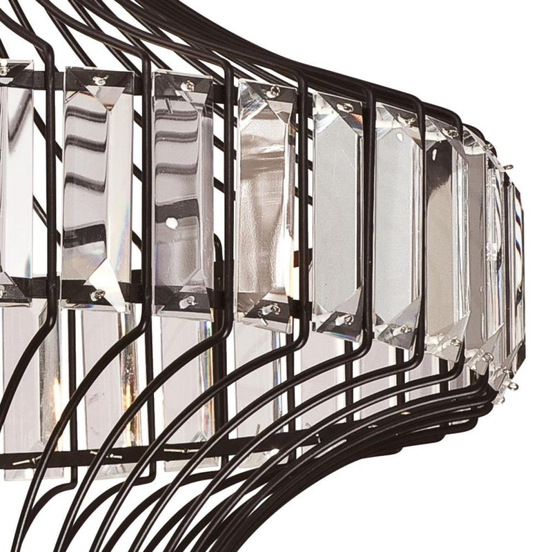 Westinghouse One-Light Indoor Pendant, Matte Black Finish with Crystal Prism Cage Shade