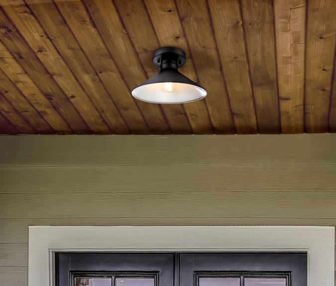 11-Inch One-Light Outdoor Semi Flush Mount Ceiling Fixture