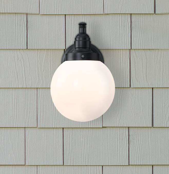 Eddystone 1-Light  Outdoor Wall Fixture, Dusk-To-Dawn Sensor