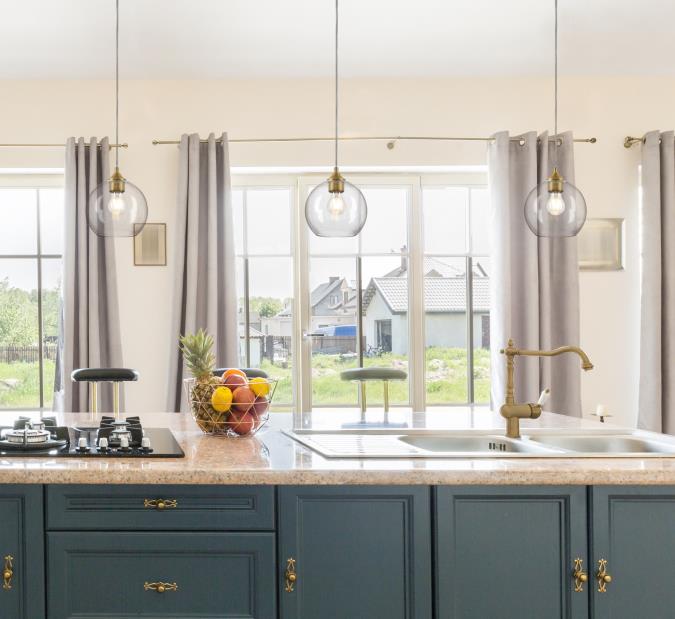 Tatze One-Light Indoor Mini Pendant-Brushed Brass Finish with Clear Seeded Glass